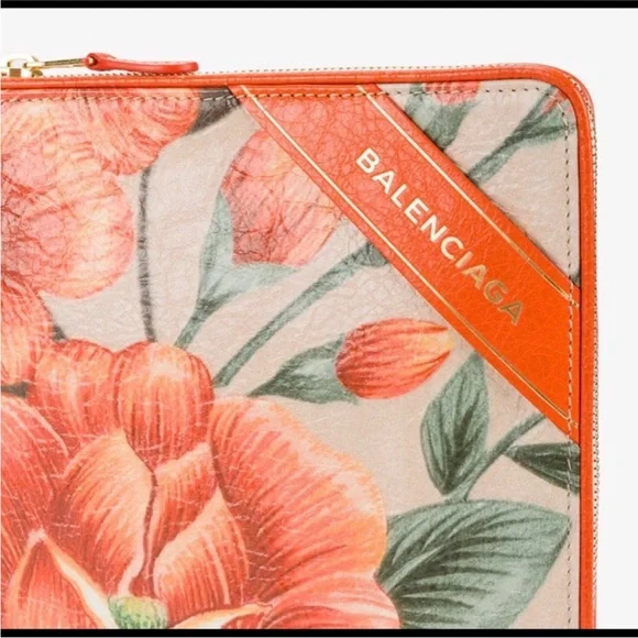 Balenciaga tulip floral pouch print, blanket wallet, or clutch never used